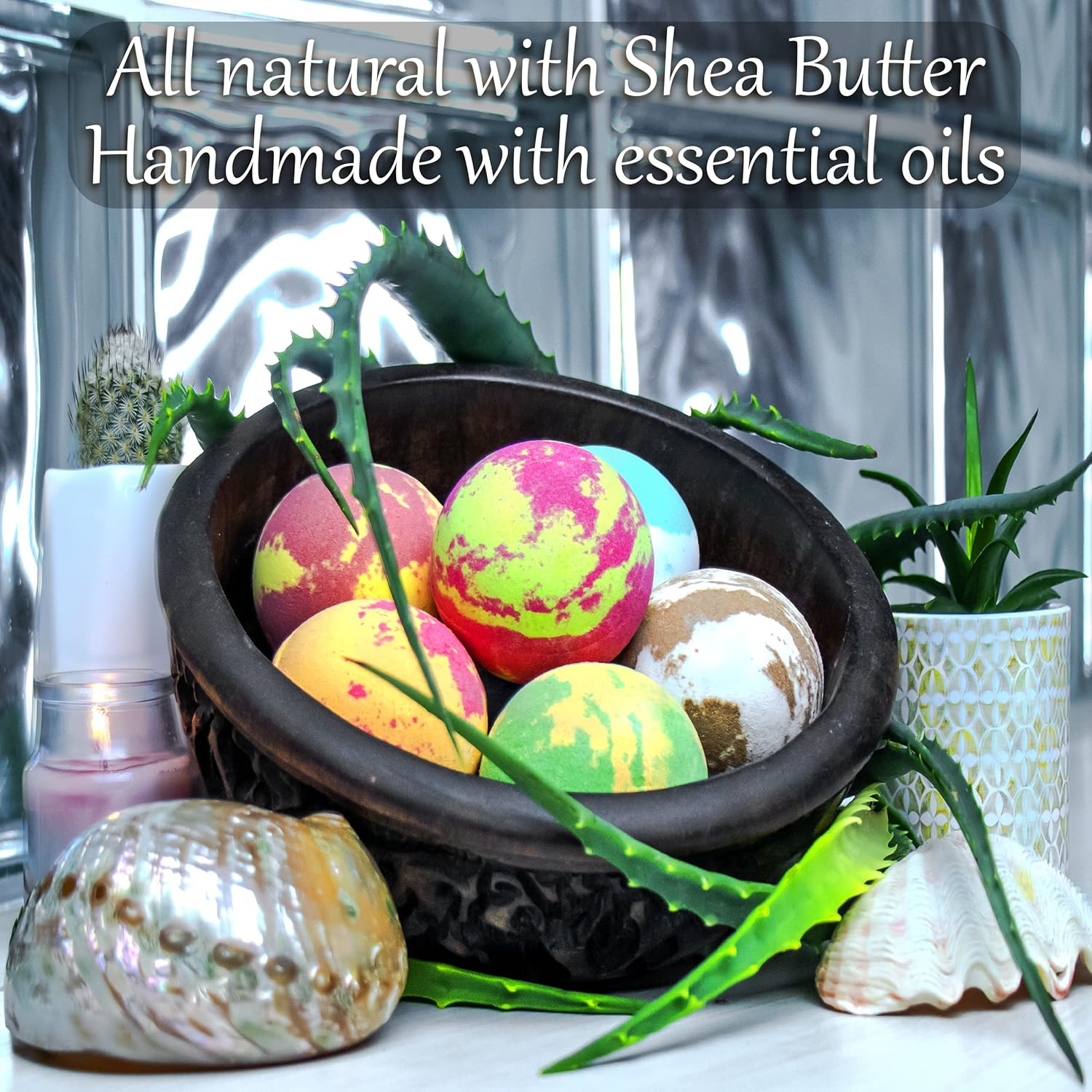 all natural with shea butter handmade with essentail oils